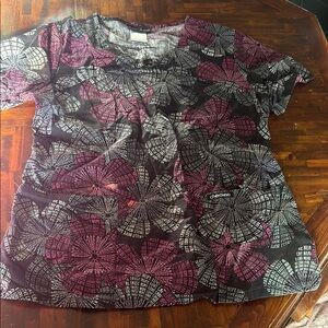 Cherokee Pink and Black Notched Collar Blouse